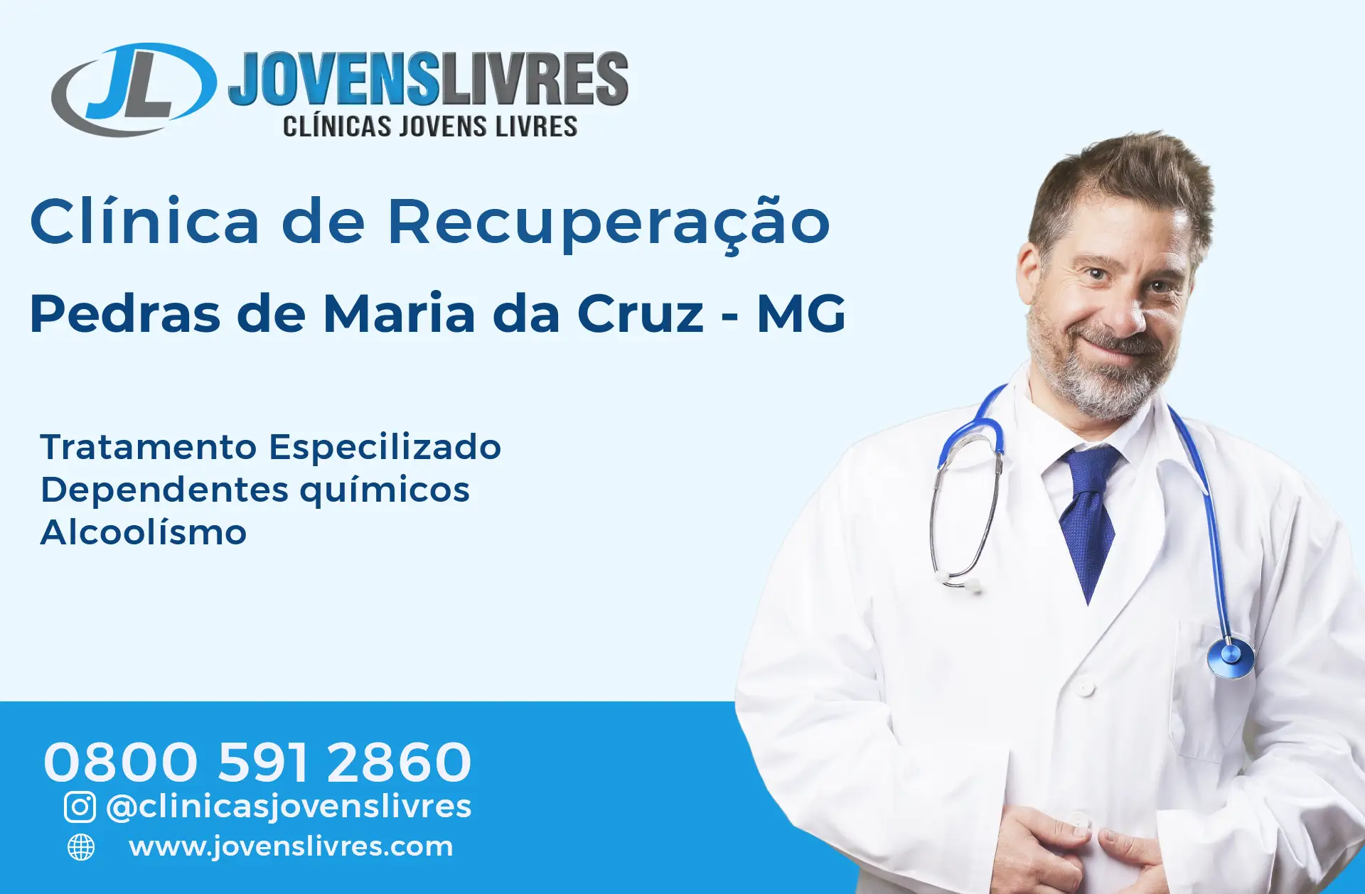 Clínica de Recuperação em Pedras de Maria da Cruz - MG